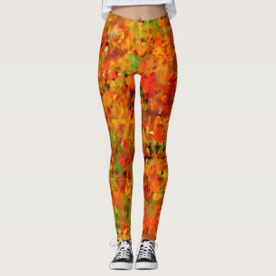 Autumn Leaves Abstract Leggings
