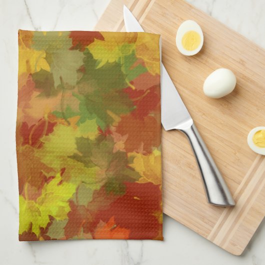 Autumn Leaves Abstract Theedoek (Quarter Fold)