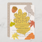 Autumn Leaves & Acorn Housewarming Uitnodiging (Voorkant / Achterkant)