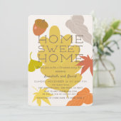 Autumn Leaves & Acorn Housewarming Uitnodiging (Staand voorkant)