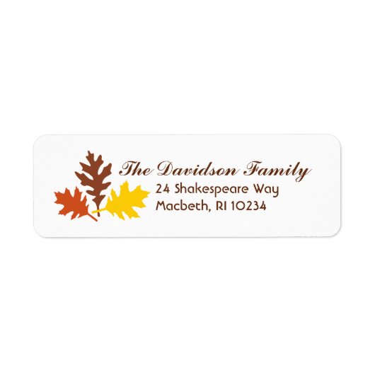 Autumn Leaves Address Label (Voorkant)
