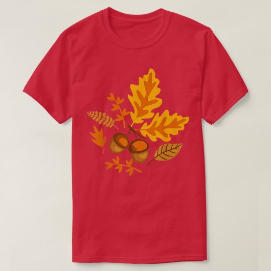Autumn Leaves and Acorns Fall for Women Thanksgivi T-shirt (Design voorkant)