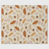 Autumn Leaves and Acorns Pattern Cadeaupapier (Vlak)