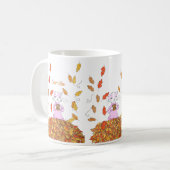 Autumn Leaves and Graceful Cat Personalized Mug Koffiemok (Voorkant links)