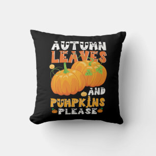 Autumn Leaves And Pumpkins Please Birthday Kussen