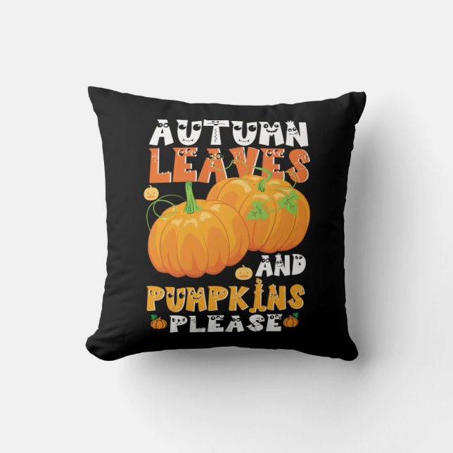 Autumn Leaves And Pumpkins Please Birthday Kussen (Voorkant)