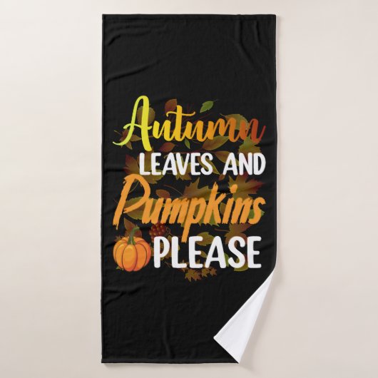 Autumn leaves and pumpkins please funny halloween badhanddoek (Badhanddoek)