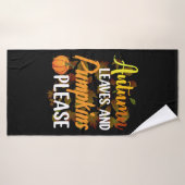Autumn leaves and pumpkins please funny halloween badhanddoek (Badhanddoek)