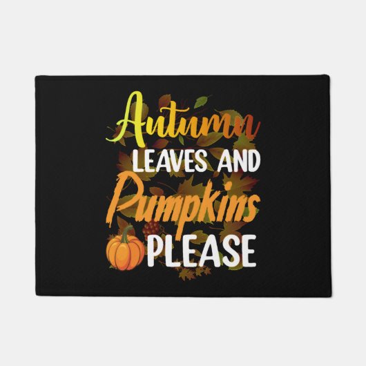 Autumn leaves and pumpkins please funny halloween deurmat (Voorkant)