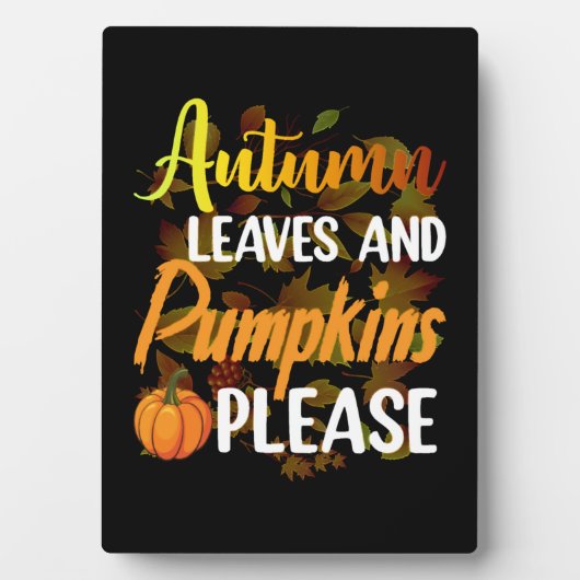 Autumn leaves and pumpkins please funny halloween fotoplaat (voorkant)