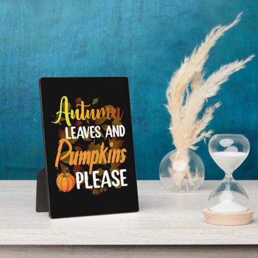 Autumn leaves and pumpkins please funny halloween fotoplaat (Zijkant)