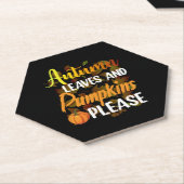 Autumn leaves and pumpkins please funny halloween kartonnen onderzetters (Schuin)