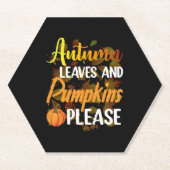 Autumn leaves and pumpkins please funny halloween kartonnen onderzetters (Voorkant)