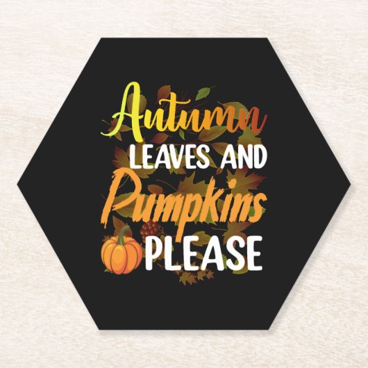 Autumn leaves and pumpkins please funny halloween kartonnen onderzetters (Voorkant)