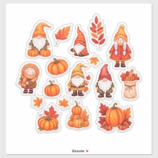 Autumn Leaves and Pumpkins Sticker Set (Vel)