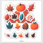 Autumn Leaves and Pumpkins Sticker Set (Vel)
