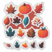Autumn Leaves and Pumpkins Sticker Set (Voorkant)