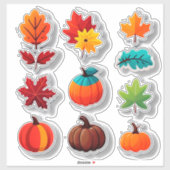 Autumn Leaves and Pumpkins Sticker Set (Vel)
