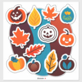Autumn Leaves and Pumpkins Sticker Set (Vel)