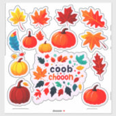 Autumn Leaves and Pumpkins Sticker Set (Vel)