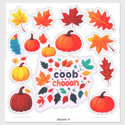 Autumn Leaves and Pumpkins Sticker Set (Vel)
