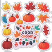 Autumn Leaves and Pumpkins Sticker Set (Voorkant)