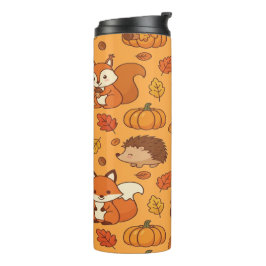 Autumn Leaves and Woodland Animals  Thermosbeker
