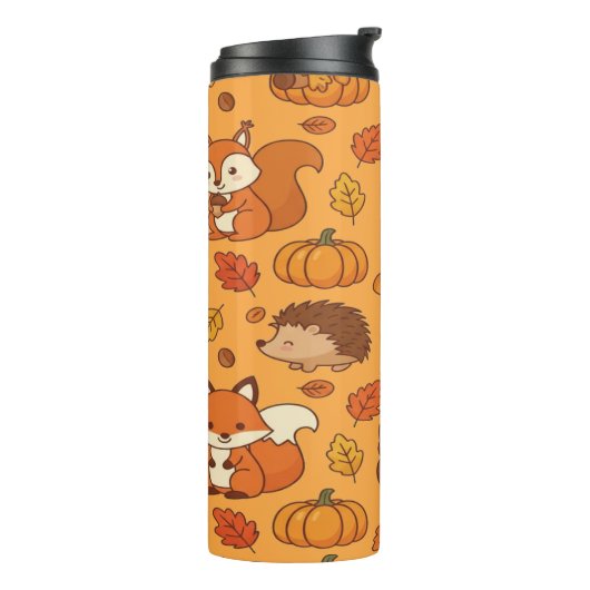 Autumn Leaves and Woodland Animals  Thermosbeker (Gedraaid links)