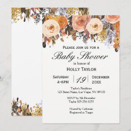 Autumn Leaves Baby shower Invitation Kaart