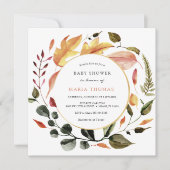 Autumn Leaves Baby shower Invitation Kaart (Voorkant)