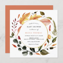 Autumn Leaves Baby shower Invitation