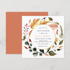 Autumn Leaves Baby shower Invitation Kaart