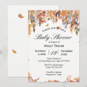 Autumn Leaves Baby shower Invitation Kaart (Voorkant / Achterkant)