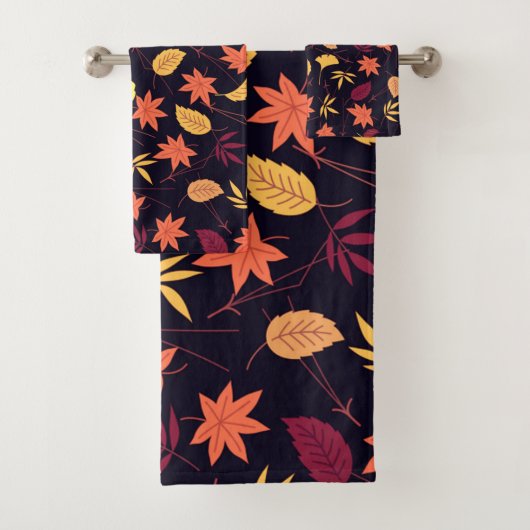 Autumn Leaves Bath Towel Set Herfst Bad Handdoek (Insitu)