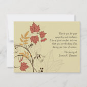 Autumn Leaves Bereavement Hartelijk dank Notitiekaartje (Voorkant)