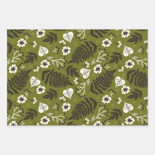 Autumn Leaves, Berries & Acorns Inpakpapier Vel (Voorkant 2)