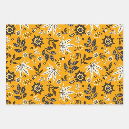 Autumn Leaves, Berries & Acorns Inpakpapier Vel (Voorkant)