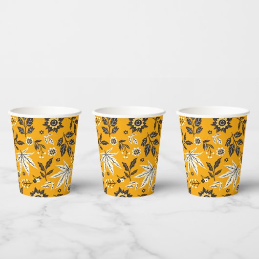 Autumn Leaves, Berries & Acorns Papieren Bekers (Multi)