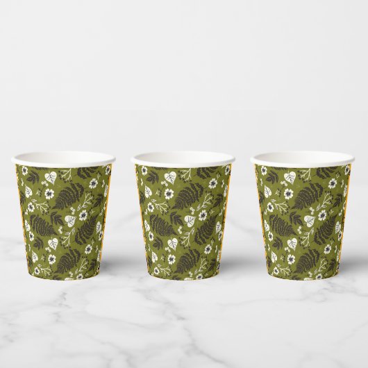 Autumn Leaves, Berries & Acorts Paper Cups Papieren Bekers (Multi)