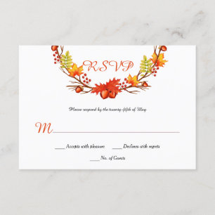 Autumn Leaves Berries Vines RSVP Kaartje