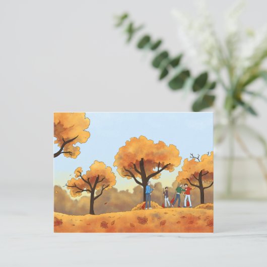 Autumn Leaves Bjornstad A&C briefkaart (Staand voorkant)