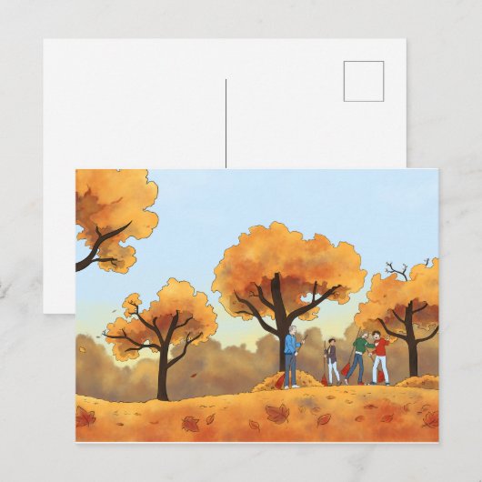 Autumn Leaves Bjornstad A&C briefkaart (Voorkant / Achterkant)