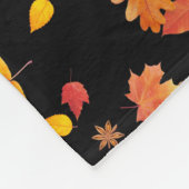 Autumn Leaves (Black) Fleece Throw Blanket (Hoek)