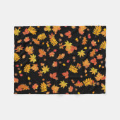Autumn Leaves (Black) Fleece Throw Blanket Deken (Voorkant (Horizontaal))