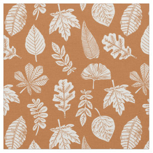 Autumn Leaves Block Print Stof