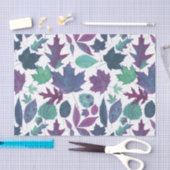 Autumn Leaves Blue Paarse Turquoise Tissuepapier (Craft)