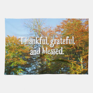 Autumn Leaves & Blue Skies - Aangepaste Thanksgivi Theedoek