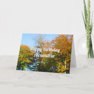 Autumn Leaves & Blue Skies - Aangepaste Verjaardag Kaart