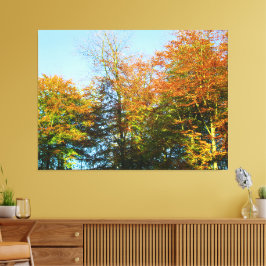 Autumn Leaves & Blue Skies - Canvas Afdruk