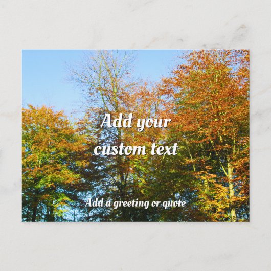 Autumn Leaves & Blue Skies - Personalised Briefkaart (Voorkant)